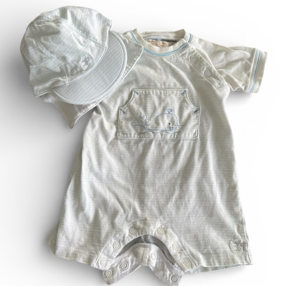 Emile et Rose Baby Whale Onsie with Cap